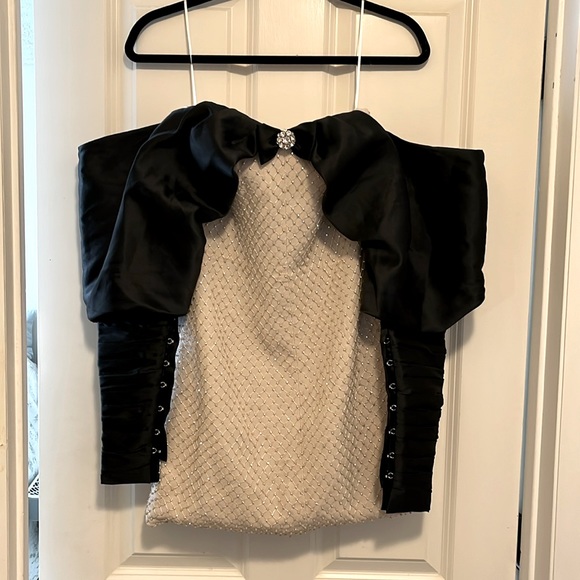 Nafsika Skourti Cream Opera Crystal Mini Dress - Picture 3 of 9